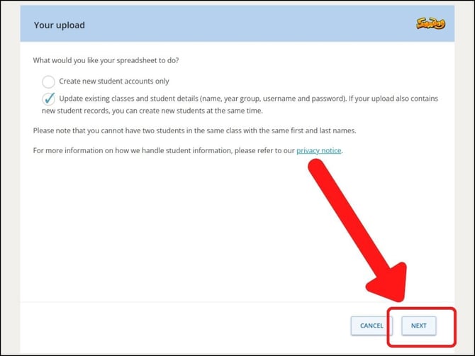 Support upload spreadsheet select option