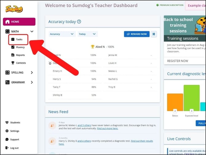 Support_Dashboard_MathsTasks
