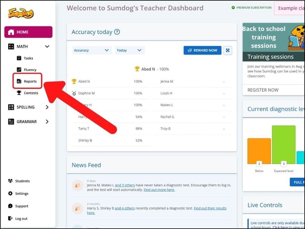 Support_Dashboard_MathsReports