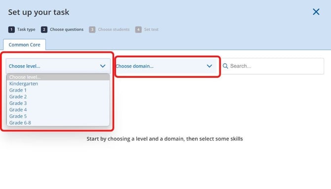 choose grade and domain