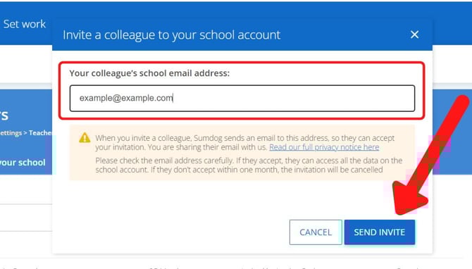 colleagues email text box