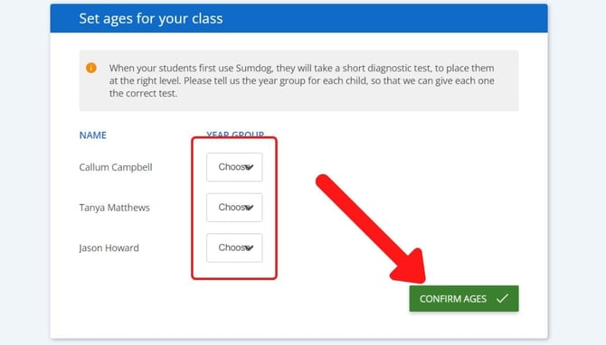 confirm ages