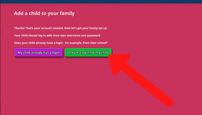 create a login for my child button (parents)