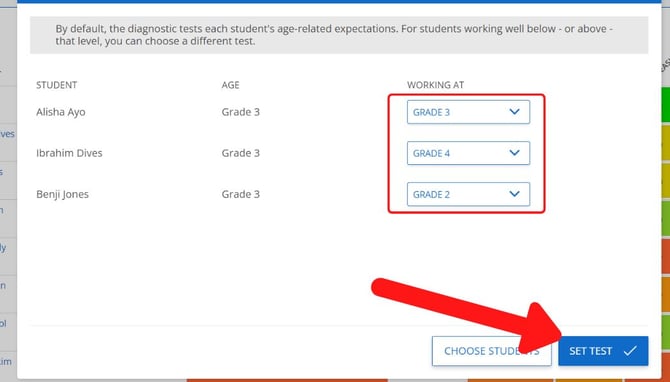 diagnostic grade dropdown
