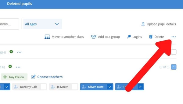manage students three dots