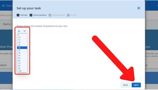 number of questions for test