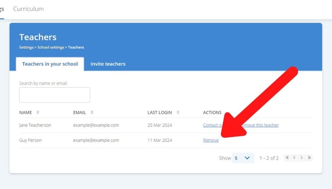 remove teacher from school