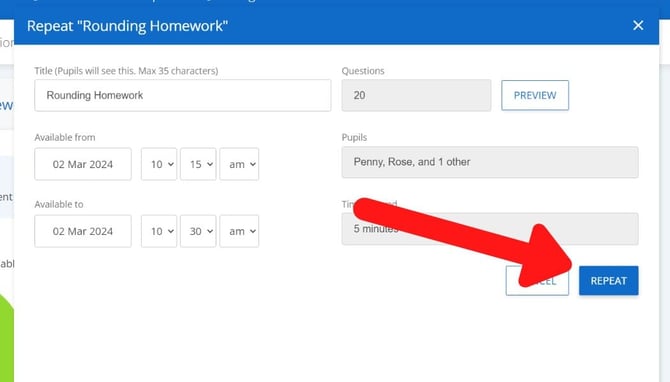 repeat assessment button