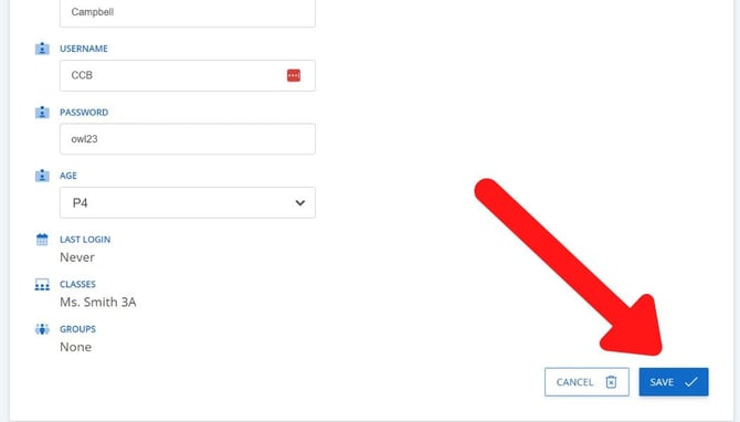 save edited details