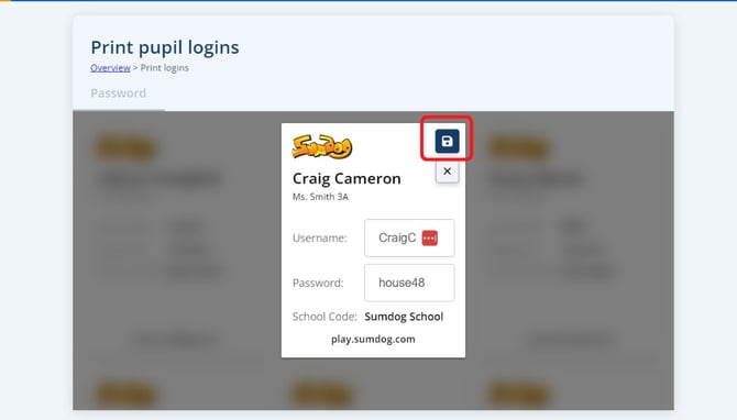 save edited login card