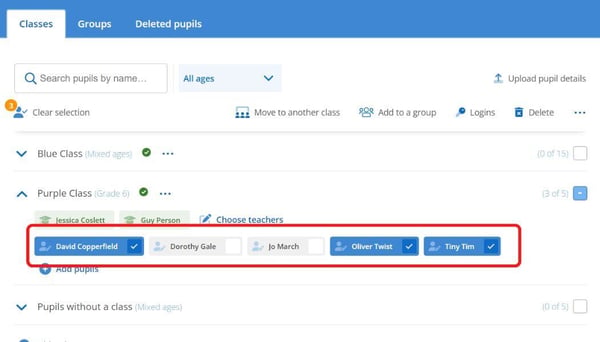 select pupils