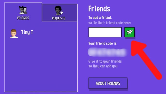 send friend request button (with blur)