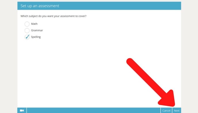 set up a spelling assessment subject page