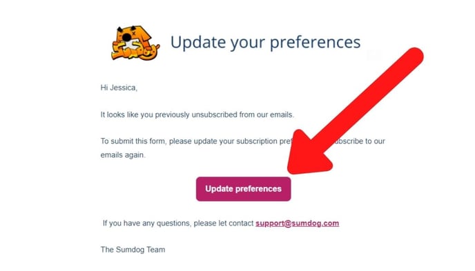 update email preferences