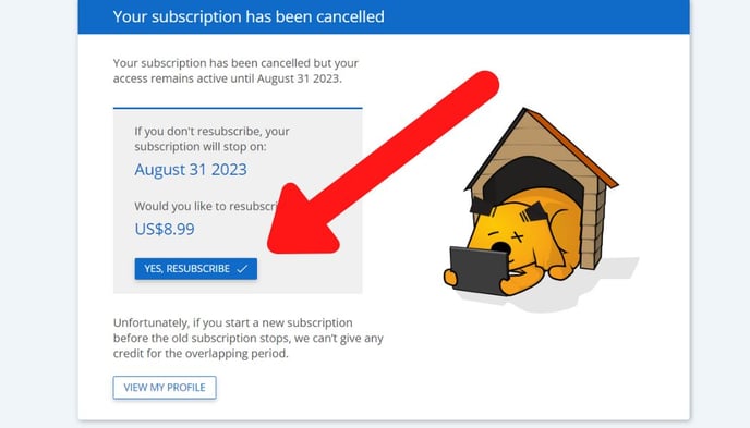 yes, resubscribe button (parents)